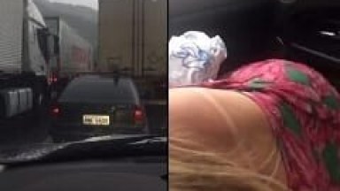 Trânsito Infernal de São Paulo – SP Não Parece Ser Problema Pro Sortudo Que Colocou Sua Namorada Pra Mamar Enquanto Estão Parados