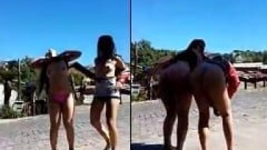 Duas Jovens Putinhas Perdem a Linha no Meio da Rua e Ficam Nuas no Ponto de Ônibus Enquanto Amigos Filmavam a Putaria – Xvídeos
