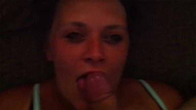 British MILF eats cock on the couch