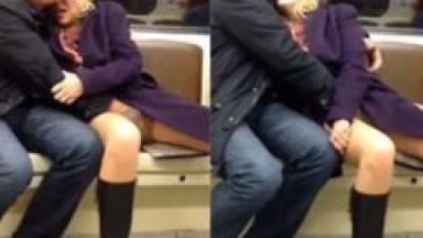 Flagra Amador Real Sensacional Desse Casal de Safados Quase Se Comendo Dentro do Metro