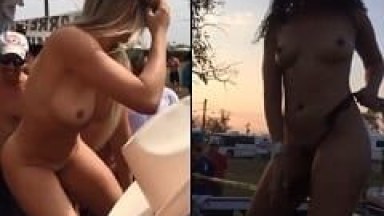 Gostosas Tiram a Roupa Para Sensualizar Dançando Funk Na Festa de Barretos – SP e Vários Tarados Filmam Com o Celular